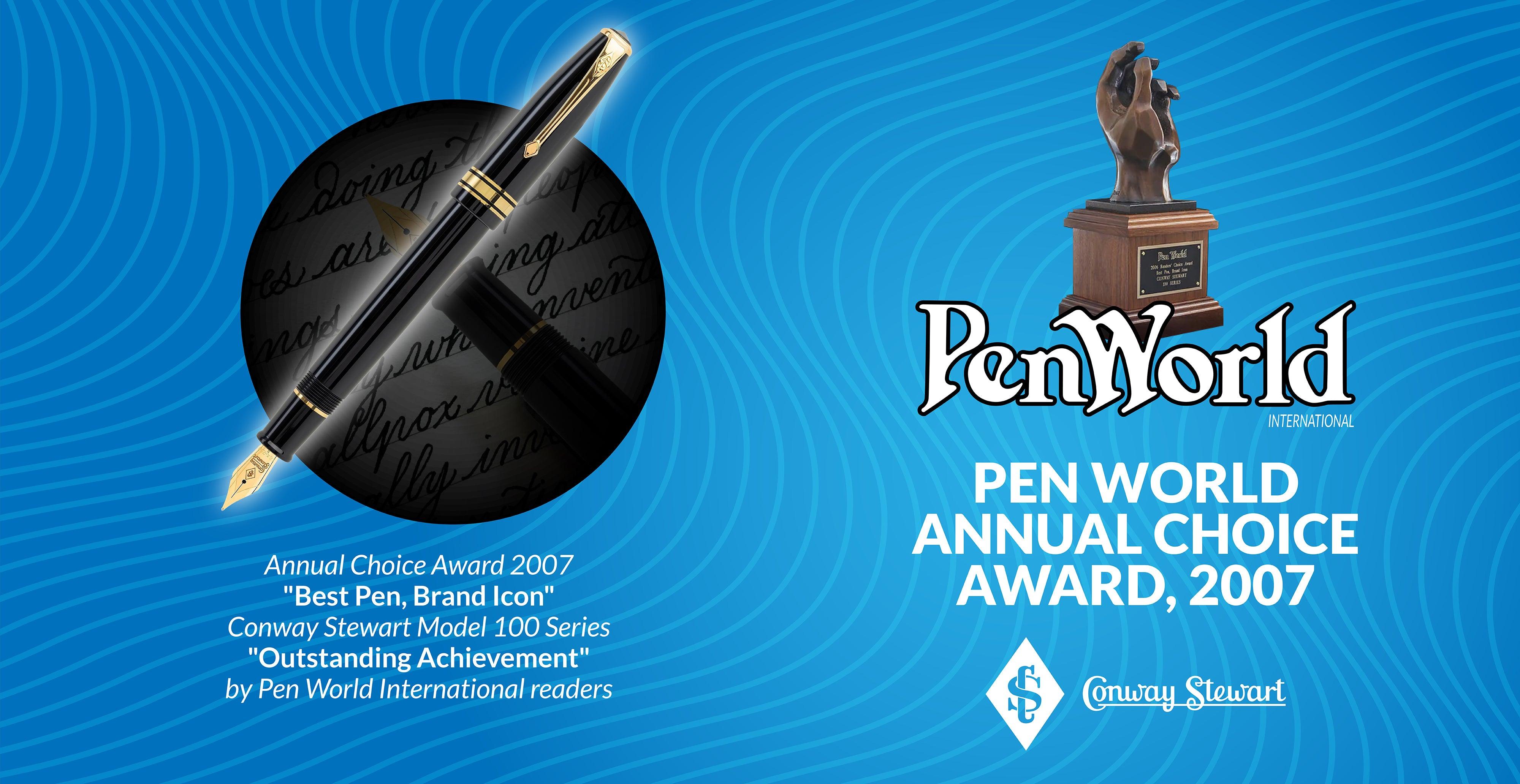 Conway Stewart Model 100 Wins Best Pen, Brand Icon Award Pen World 2007