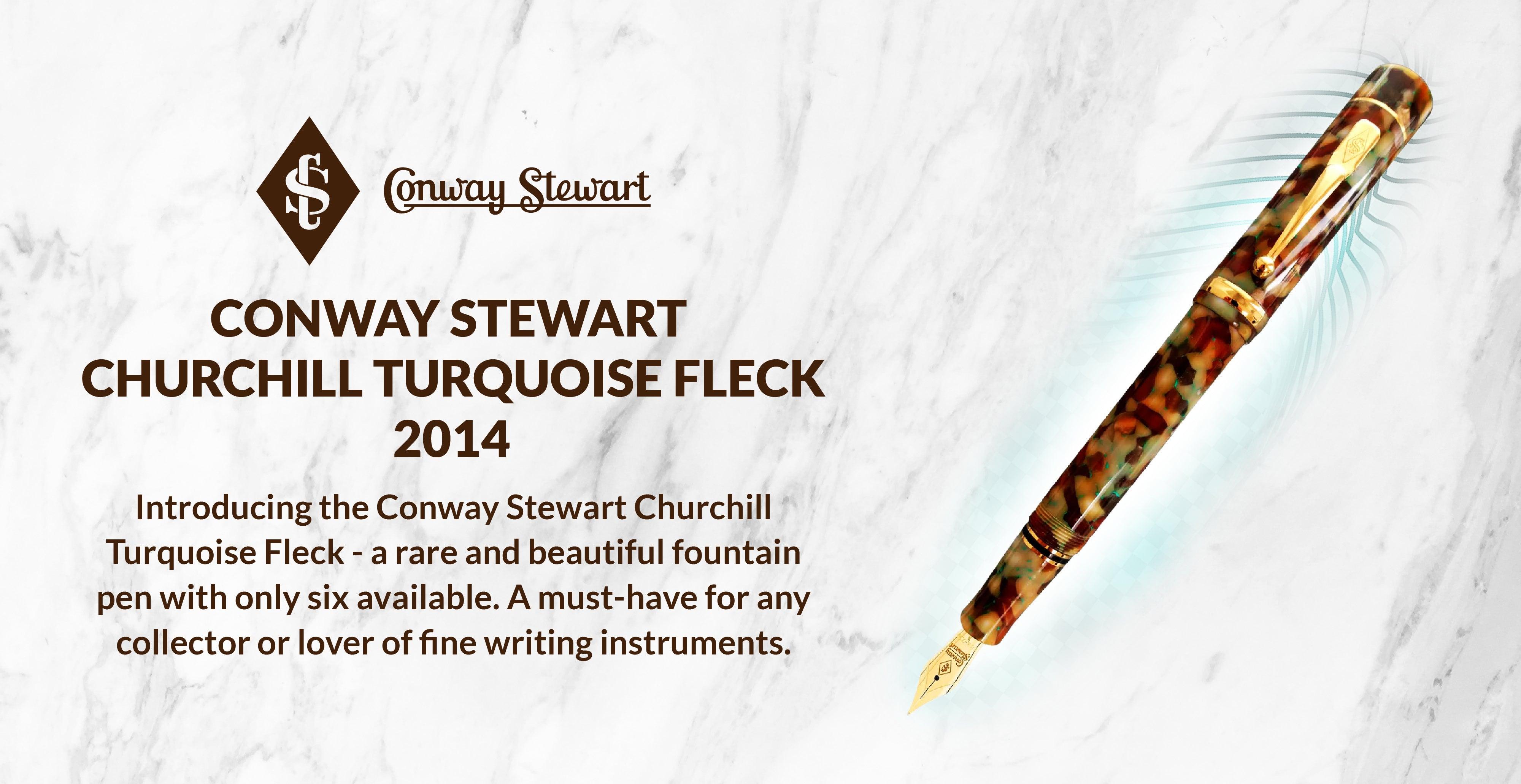 Conway Stewart Churchill Turquoise Fleck, 2014 - Conway Stewart