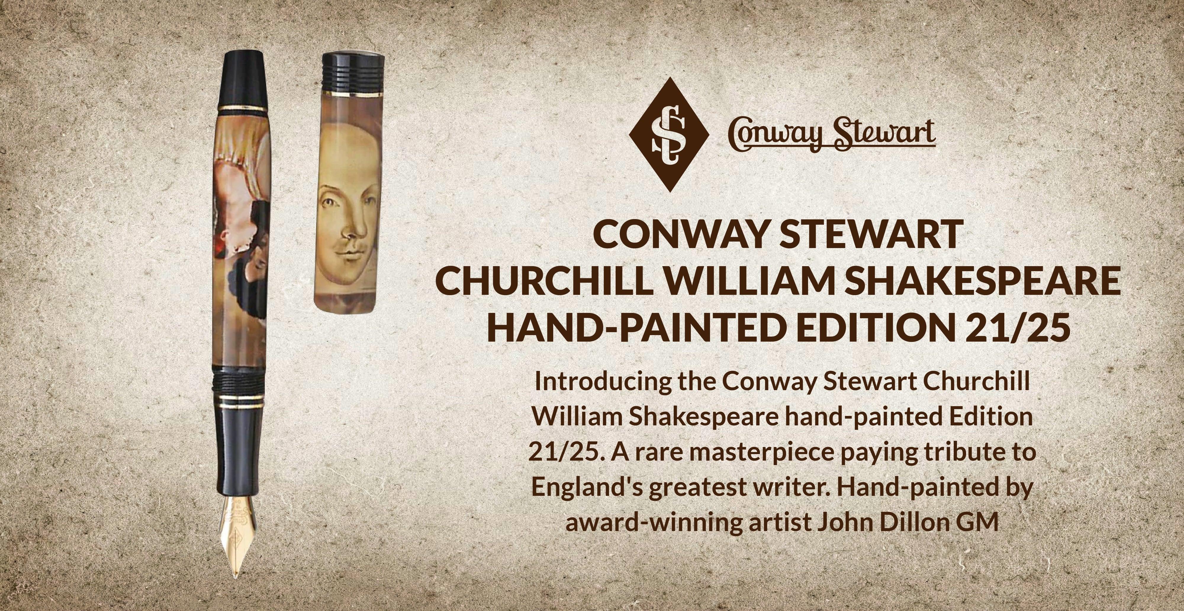 Conway Stewart Churchill William Shakespeare hand-painted Edition 21/25 - Conway Stewart