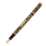 Henry Simpole Myrtle Vermeil fountain pen, capped — gold filigree overlay on deep burgundy