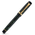 Conway Stewart Belliver Classic Green rollerball, capped, marbled green barrel with gold clip and cap rings