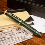 The Brunel GWR Pen capped with its certificate of authenticity