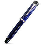 Conway Stewart Churchill Blue Stardust rollerball capped, sparkling blue resin with gold trim