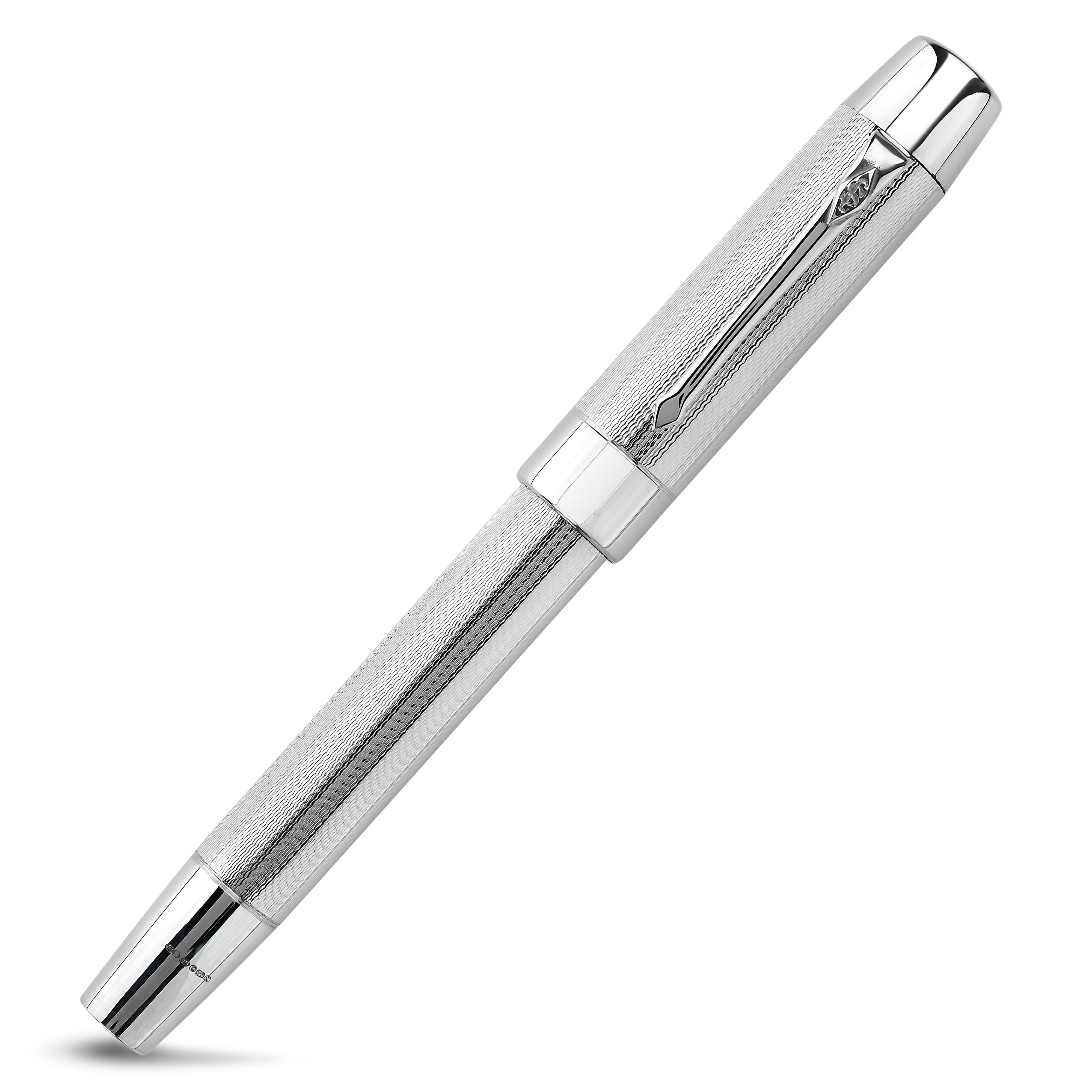 Shakespeare Sterling Silver rollerball capped, hallmarked silver barrel