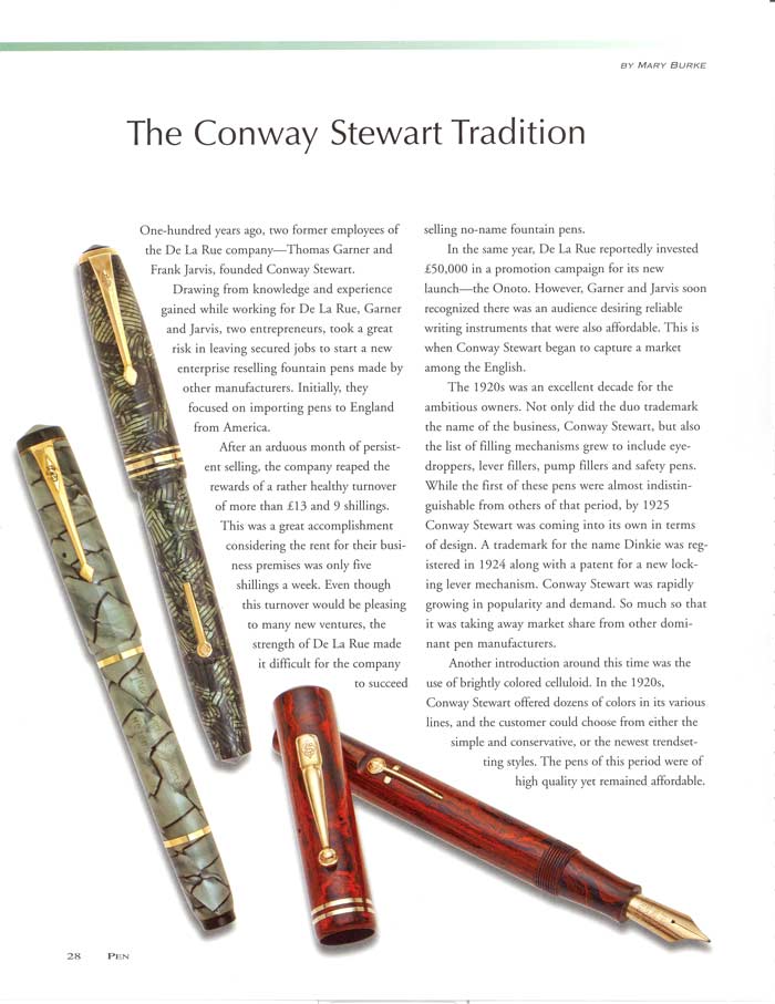 The Conway Stewart Tradition - A Look Back at 100 Years of 